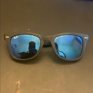 Ray Ban Folding Wayfarer mirrored sunglasses